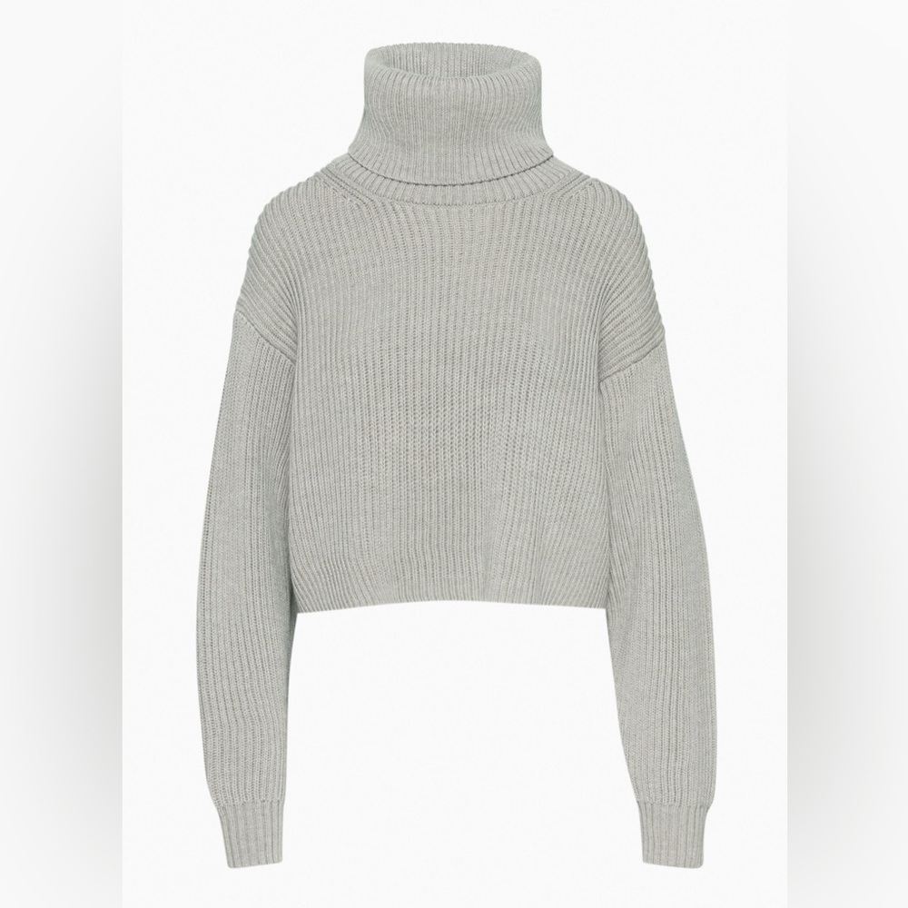 Aritzia Light Gray Cowl Neck Sweater